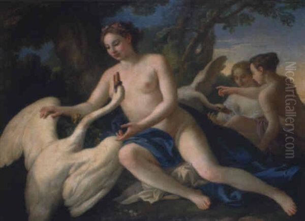 Leda Et Le Cygne Oil Painting by Joseph Marie Vien the Younger