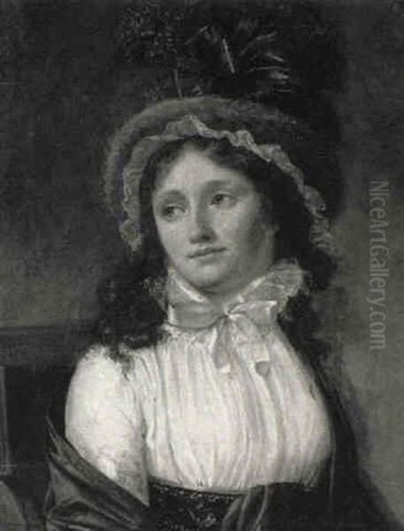 Portrait De Jeune Femme En Buste Oil Painting by Joseph Marie Vien the Younger