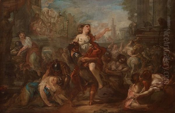 The Rape Of The Sabines Oil Painting by Joseph Marie Vien