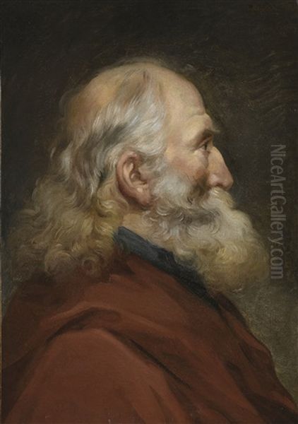 Study Of Head Of A Bearded Man Oil Painting by Joseph Marie Vien