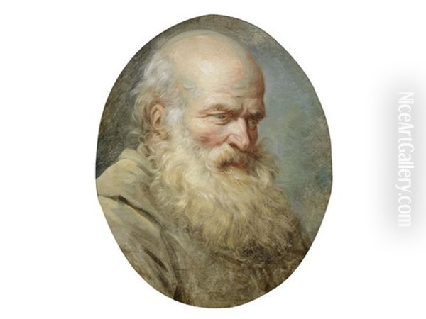 Portrait Of An Elderly Bearded Gentleman Oil Painting by Joseph Marie Vien