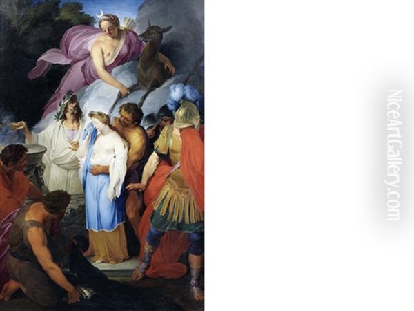 The Sacrifice Of Iphigenia Oil Painting by Joseph Marie Vien