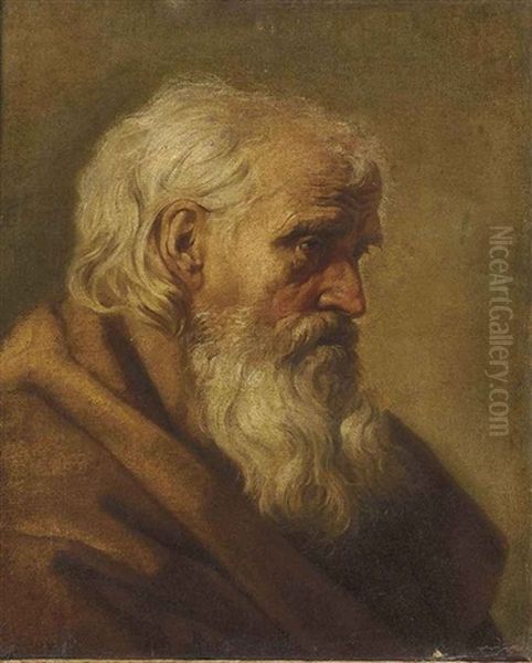 Portrait Of A Bearded Monk Oil Painting by Joseph Marie Vien