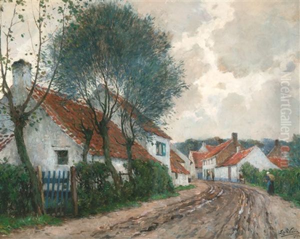 Rue De Village (1924) Oil Painting by Emmanuel Vierin