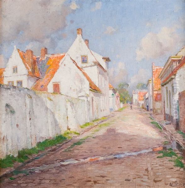 Rue De Village Oil Painting by Emmanuel Vierin