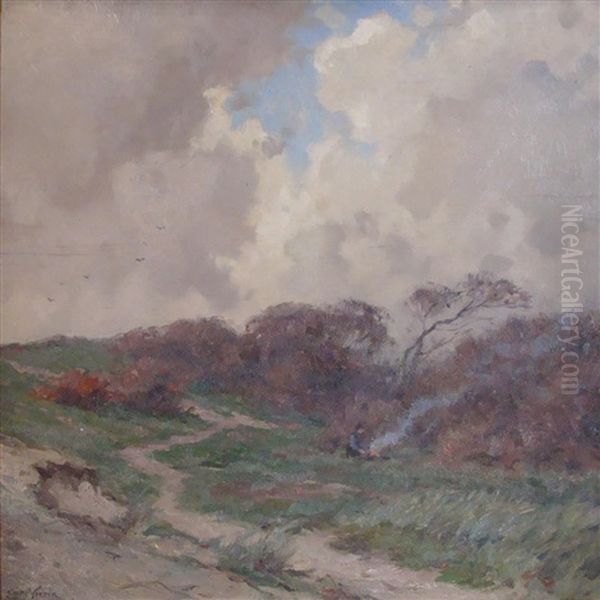 Windy Weather In The Dunes, Domburg Oil Painting by Emmanuel Vierin