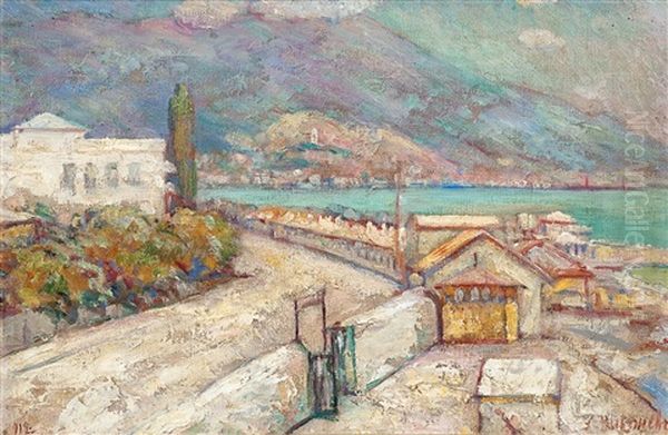 View From Yalta Oil Painting by Alexander Nikolayevich Viezzhev