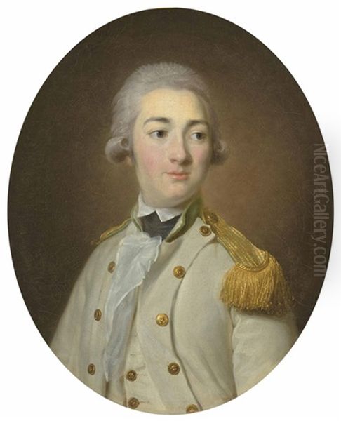 Portrait Of A Junior Officer Of The French Royal Infantry, Bust-length Oil Painting by Elisabeth Louise Vigee Le Brun