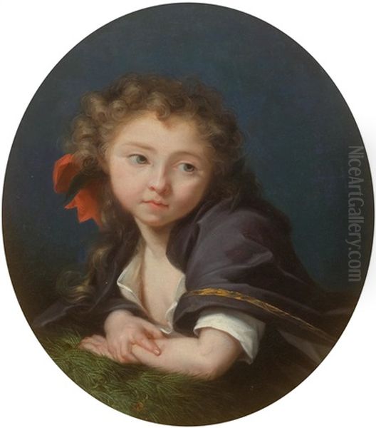 Portrait Of A Girl, Probably Mademoiselle Dorion Oil Painting by Elisabeth Louise Vigee Le Brun