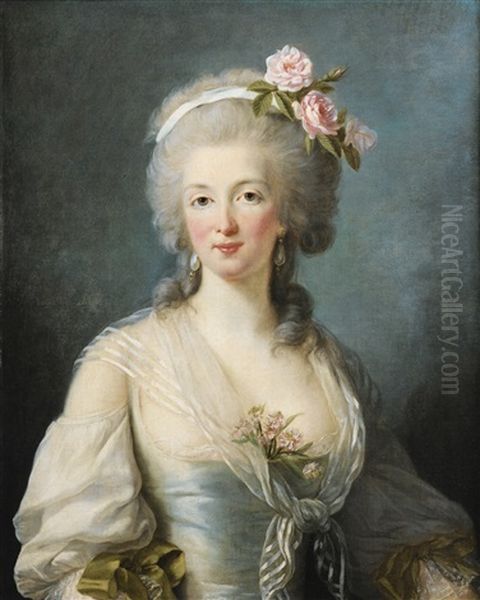 Portrait Of A Lady Said Portrait Of Jeanne De Valois, Comtesse De La Motte Oil Painting by Elisabeth Louise Vigee Le Brun