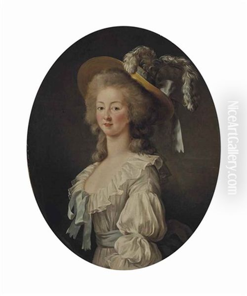 Portrait De Marie-therese-louise De Savoie Carignan (1749-1792), Princesse De Lamballe Oil Painting by Elisabeth Louise Vigee Le Brun