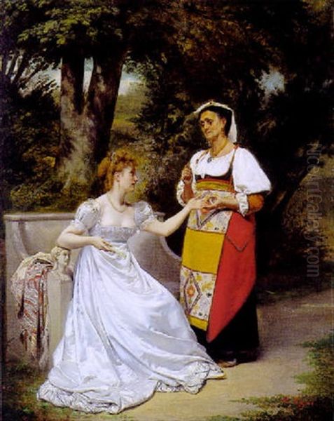 L'imperatrice Josephine Et La Cartomancienne Oil Painting by Jean Louis Victor Viger du Vigneau