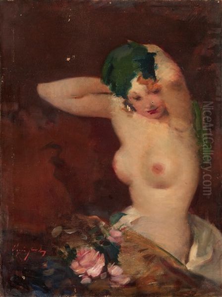 Nude Oil Painting by Bertalan (Bartholomaus) Vigh