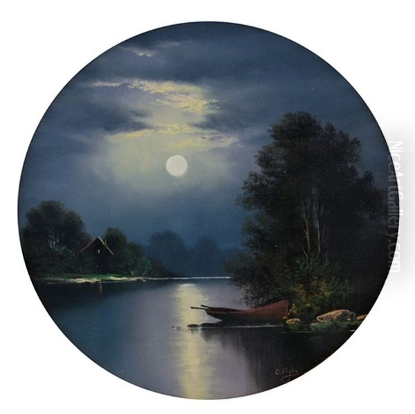 Notturno Oil Painting by Coriolano Vighi