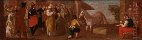 Miracle Of The Mule Oil Painting by Jacopo Vignali