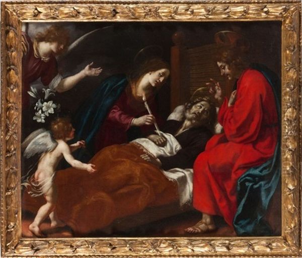 La Mort De Saint Joseph Oil Painting by Jacopo Vignali