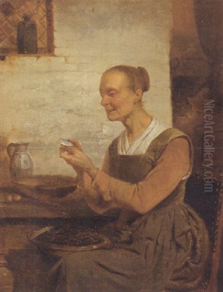 The Clam Eater Oil Painting by Felix De Vigne