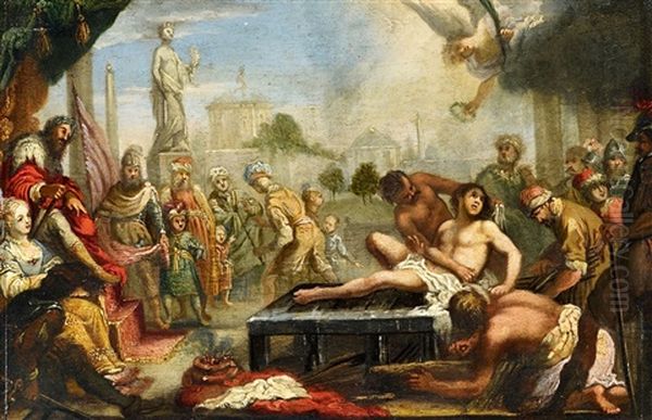 The Martyrdom Of Saint Laurence Oil Painting by Claude Vignon