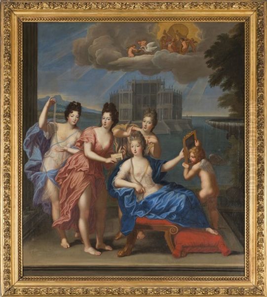 Portrait Presume Des Quatre Filles De Louis Xiv Oil Painting by Philippe Vignon