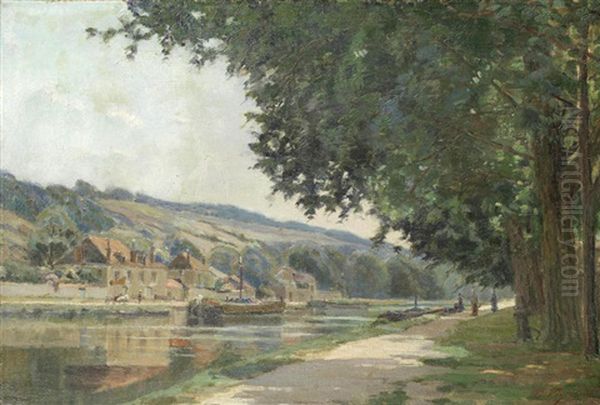 Bords De L'oise Dans Le Vexin Oil Painting by Victor Alfred Paul Vignon