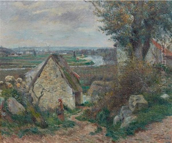 The Banks Of The Oise Oil Painting by Victor Alfred Paul Vignon