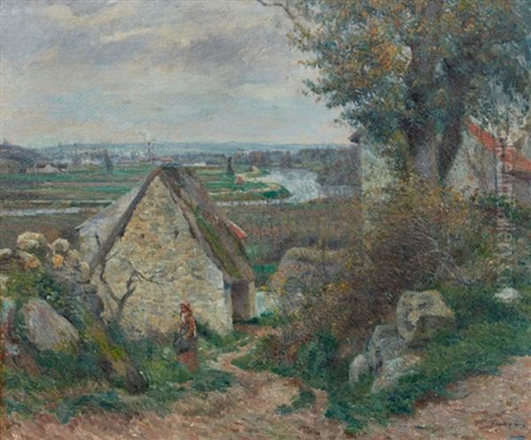 Les Bords De L'oise Oil Painting by Victor Alfred Paul Vignon