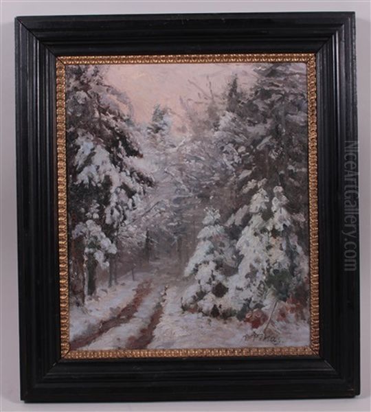 Winterwald Oil Painting by Karl Vikas