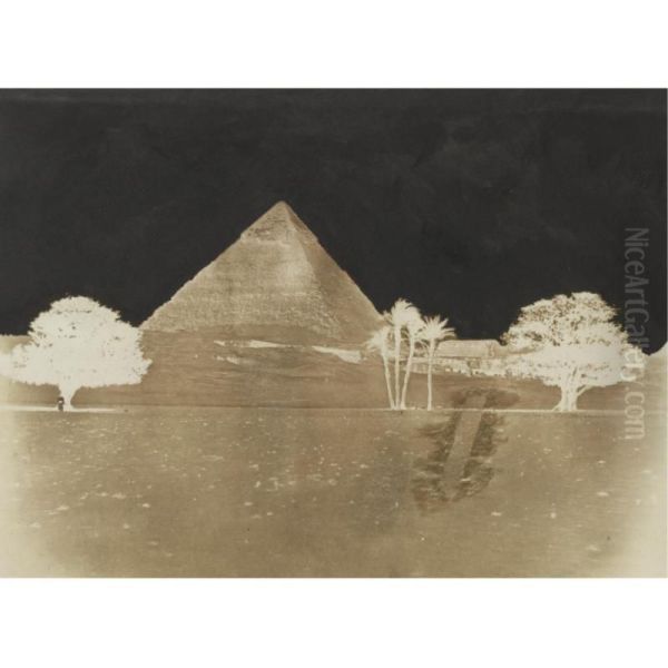 View Of The Great Pyramid Oil Painting by George Wilson Bridges