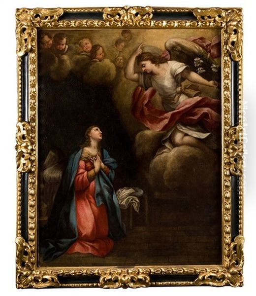 La Anunciacion Oil Painting by Antonio Viladomat Y Manalt