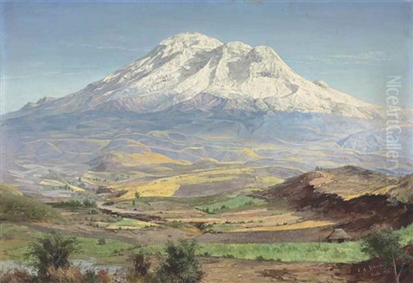 Mount Chimborazo, Ecuador Oil Painting by Cesar A. Villacres