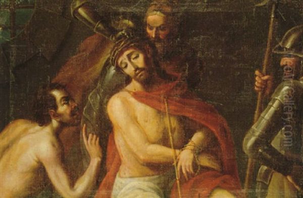 La Coronacion De Cristo Con La Corona De Espinas Oil Painting by Cristobal de Villalpando