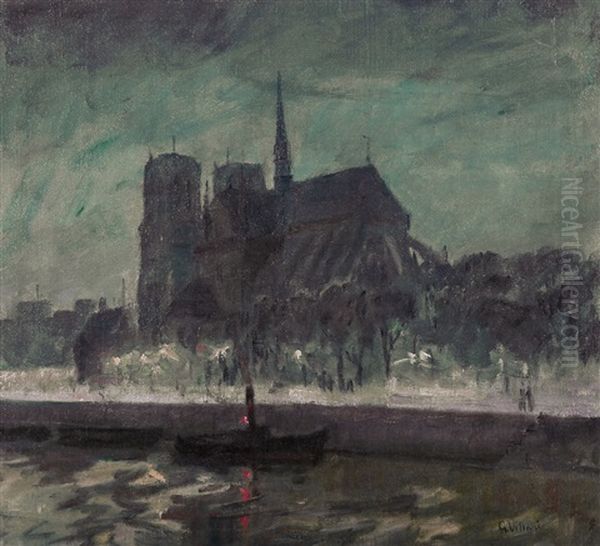 Notre Dame Dalla Senna Oil Painting by Gennaro Villani