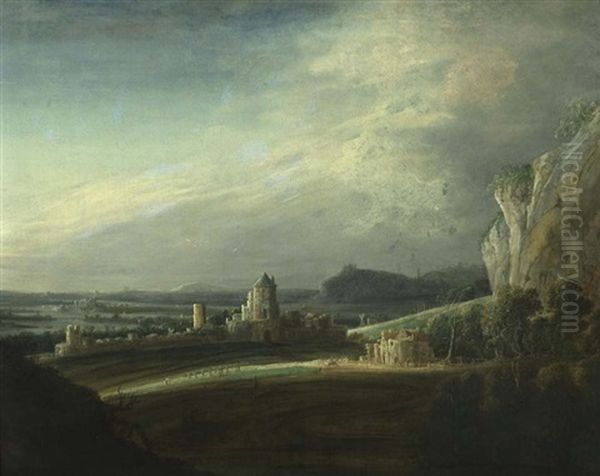 Weitblick Mit Ummauerter Stadt Oil Painting by Jacob De Villeers