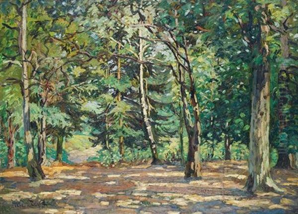 In The Woods Of Bel Air Oil Painting by Emmanuel Victor Auguste Marie De La Villeon