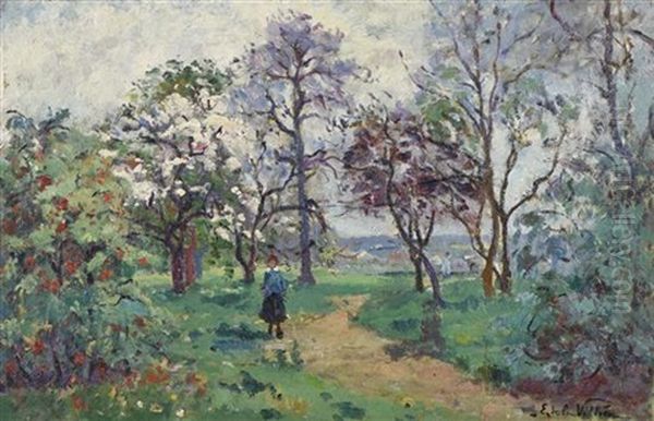 In The Grove Oil Painting by Emmanuel Victor Auguste Marie De La Villeon