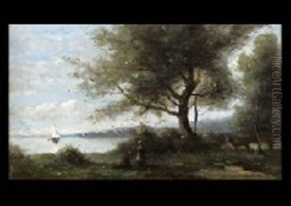 Landscape Oil Painting by Adolphe De Villers