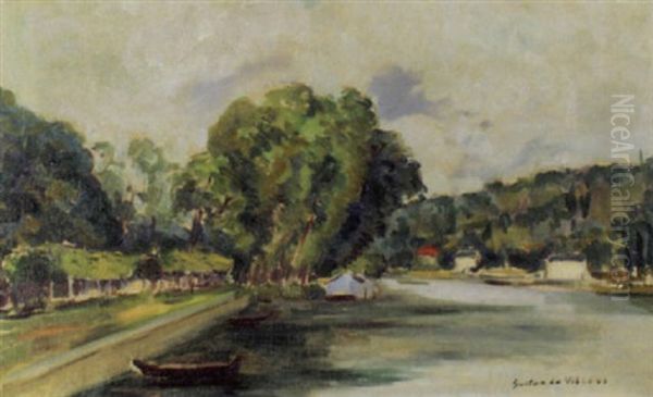 Au Bord De La Seine Oil Painting by Gaston de (Gaston Bernheim-Jeune) Villers