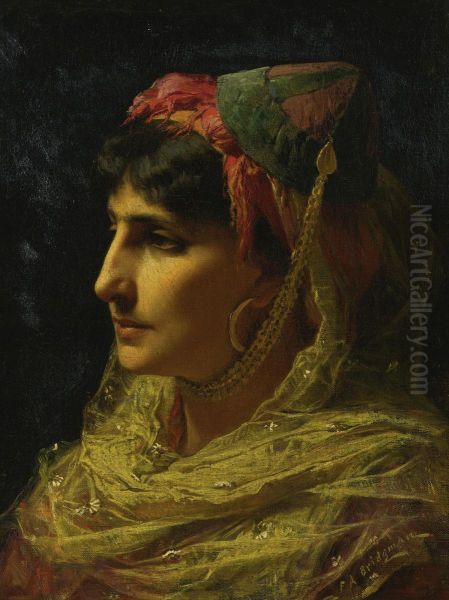 Portrait Of A Woman Oil Painting by Frederick Arthur Bridgman