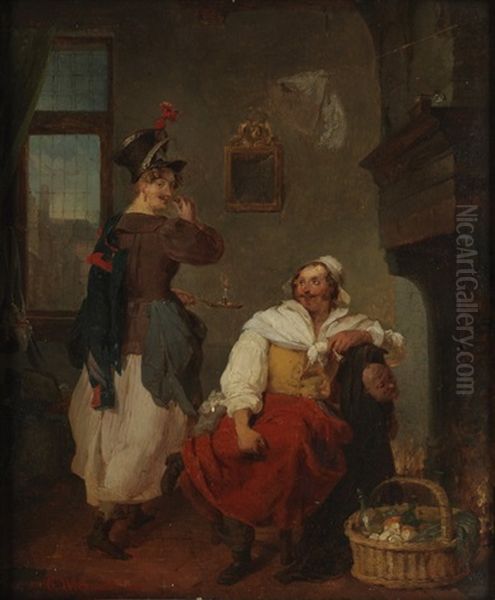 Die Komodianten Oil Painting by Bogdan (Gotfrid) Pavlovich Villevalde