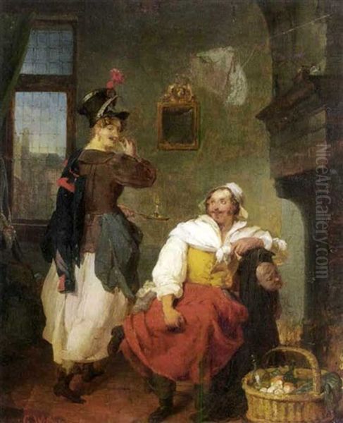 Comedie Oil Painting by Bogdan (Gotfrid) Pavlovich Villevalde