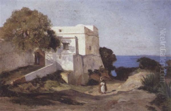 Villa Sur Les Hauteurs D'alger Oil Painting by Leon Villevielle