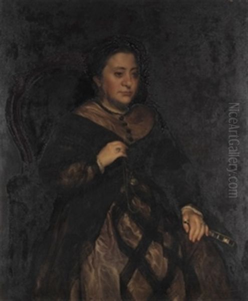 Retrato De Dama Oil Painting by Ricardo de Villodas de la Torre