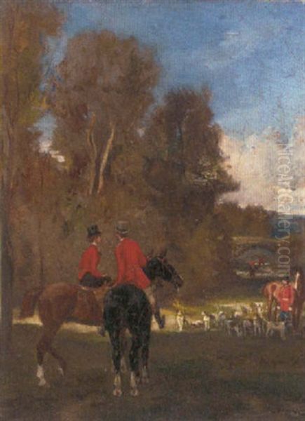 The Hunt Oil Painting by Auguste Vimar