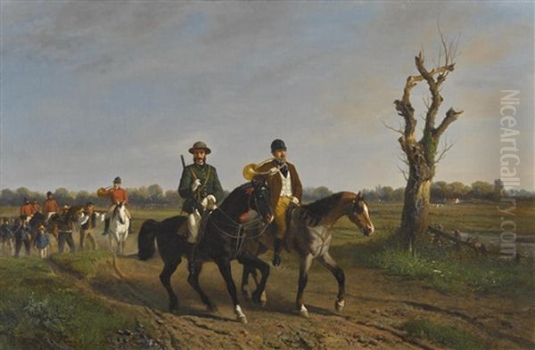 Return From The Hunt Oil Painting by Paul Van Der Vin