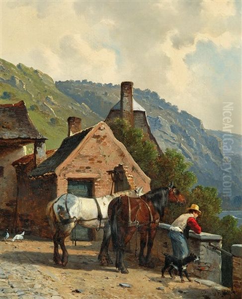 Resting In Mountains Oil Painting by Paul Van Der Vin