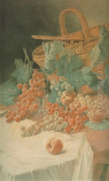 Cesto Con Uvas Oil Painting by Rafael Vinader