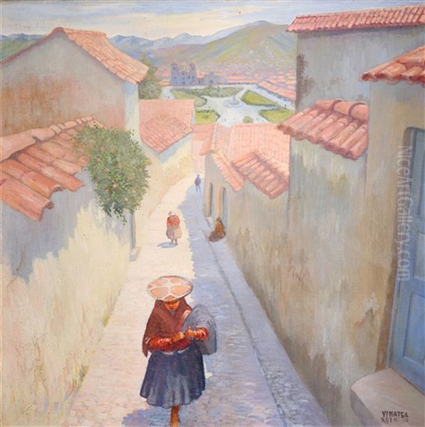 Cuzco Oil Painting by Jorge Vinatea Reinoso