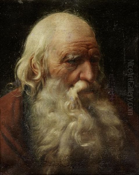 Portrait Of An Elderly Bearded Man by Francois Andre Vincent