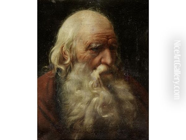 Portrait Of An Elderly Bearded Man Oil Painting by Francois Andre Vincent