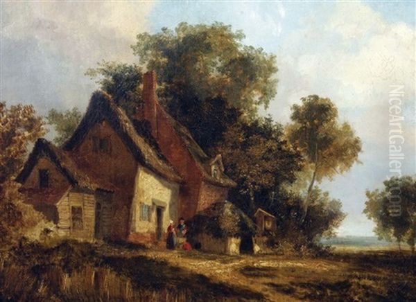 A Norfolk Cottage Oil Painting by George Vincent